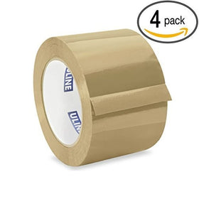 ULINE Industrial Shipping & Packing Tape 3" x 110 Yards 2.0 Mil - Tan (4 Pack)