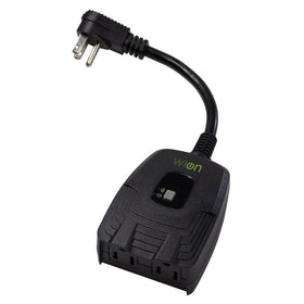 WiOn 50049 Outdoor Wi-Fi Wireless Plug-In Switch, 2 Grounded Outlets
