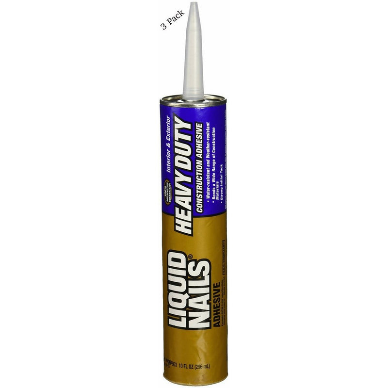 Liquid Nails LN903 10-Ounce Heavy-Duty Liquid Nails Construction Adhesive (3 Pack)