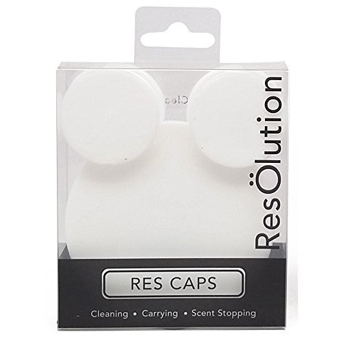 ResOlution Caps Universal Caps for Cleaning, Storage, and Odor Proofing Glass Water Pipes/Rigs and More - White