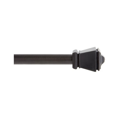 KENNEY MFG KN366/5 Amel Cafe Curtain Rod, 28"-48", Black