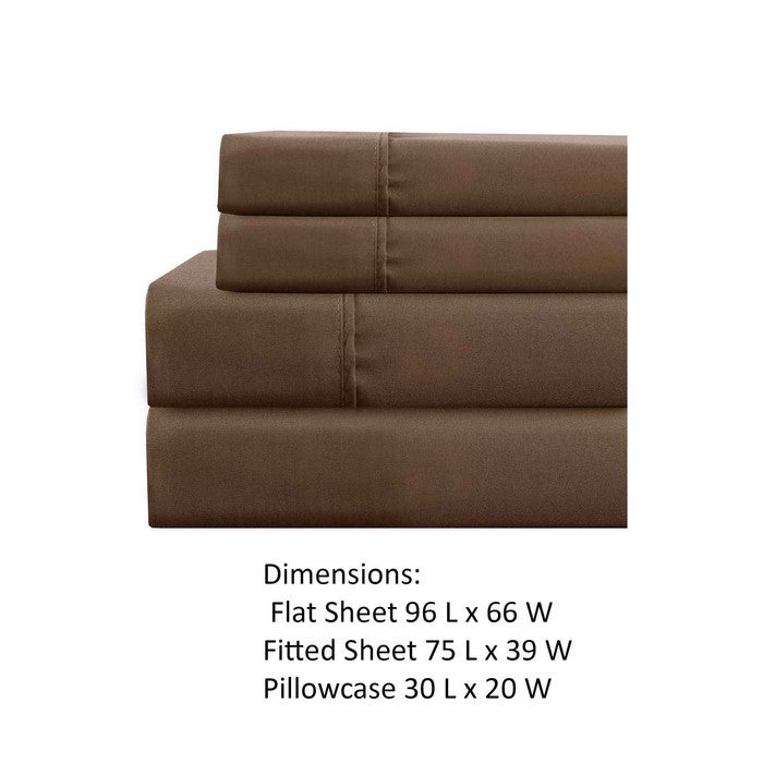 Lanester 3 Piece Polyester Twin Size Sheet Set The Urban Port, Brown