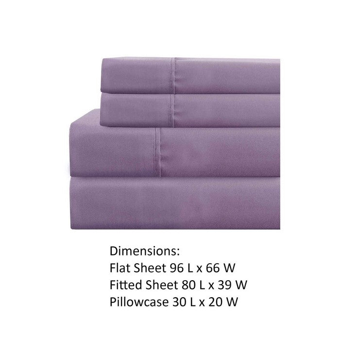 Lanester 3 Piece Polyester Twin XL Size Sheet Set The Urban Port, Purple