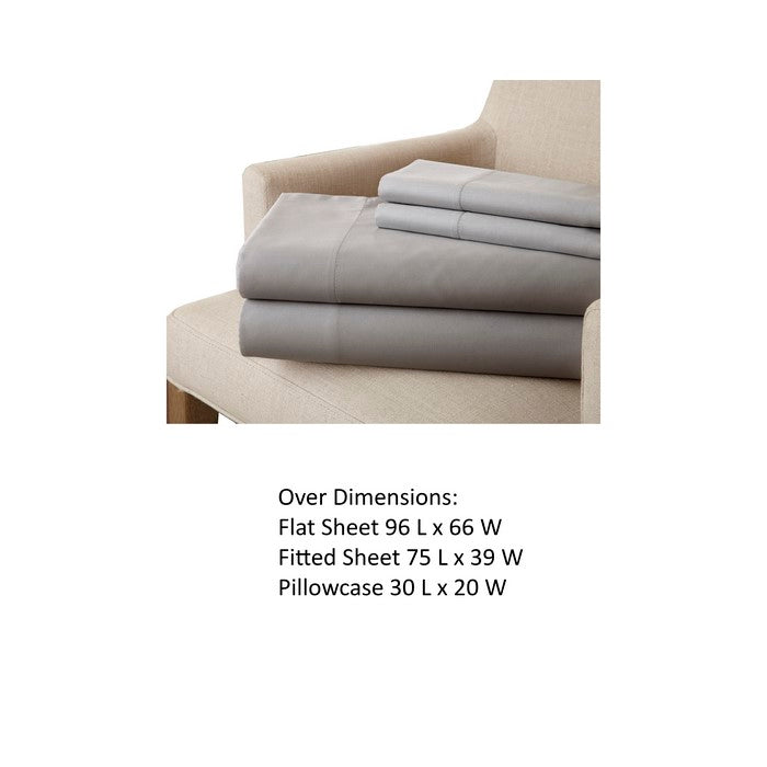 Sassuolo 3 Piece Twin Size Bamboo Rich Microfiber Sheet Set The Urban Port, Gray