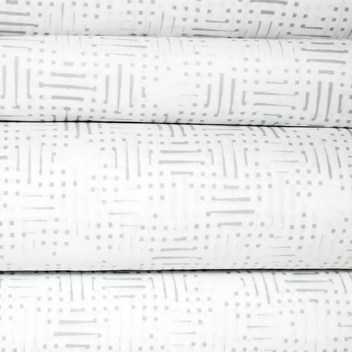 Melun 4 Piece California King Geo Pattern Sheet Set The Urban Port, Gray and White
