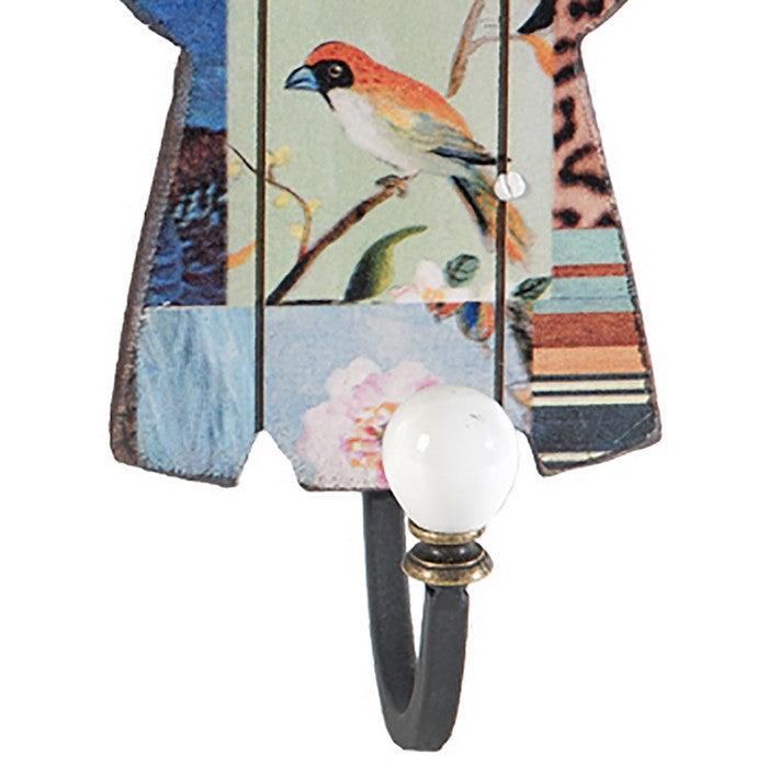 Exotic Bird Print Wall Decor with Metal Hooks, Set of 4, Multicolor