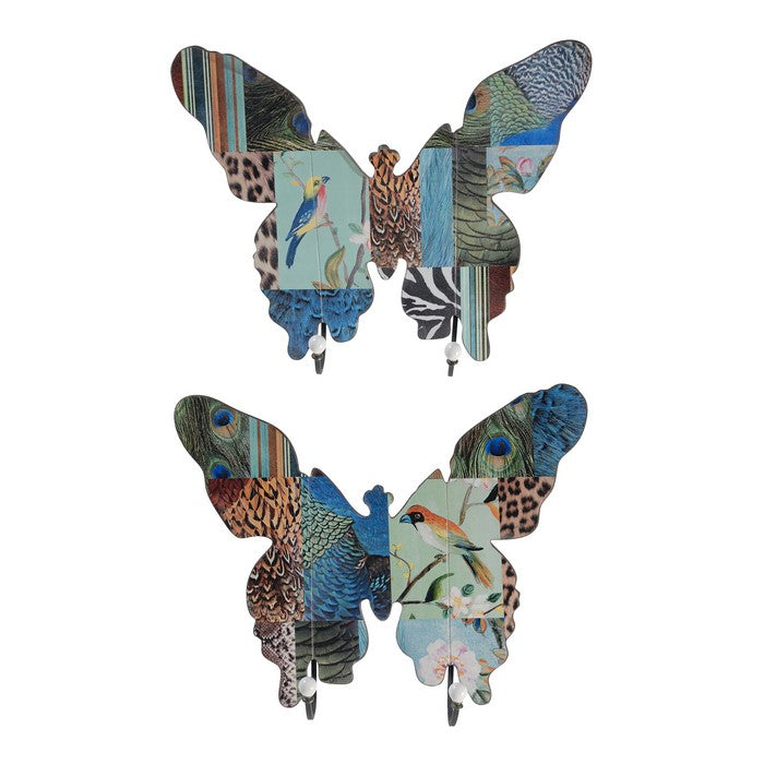 Butterfly Exotic Animal Print Wall Decor, Set of 2, Multicolor