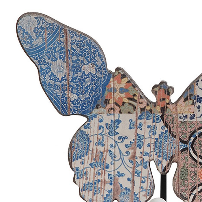 Butterfly Wall Decor with Abstract Print, Set of 4, Multicolor