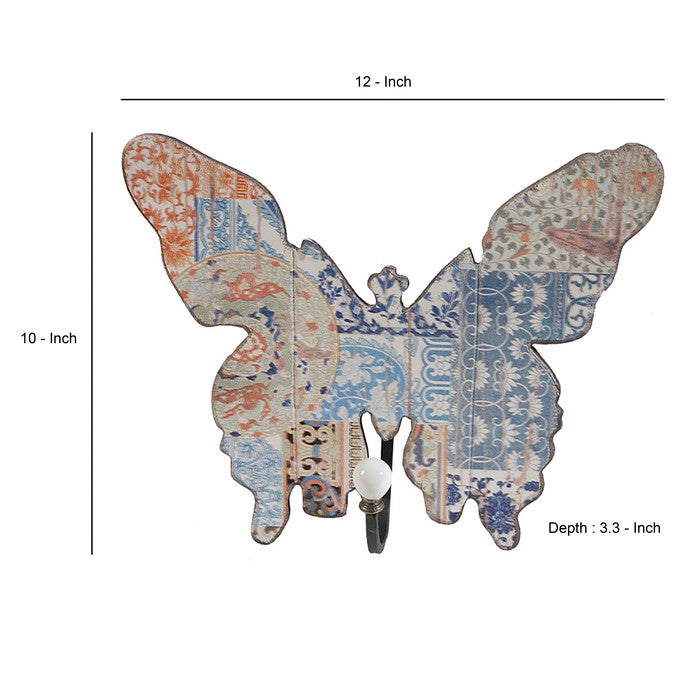 Butterfly Wall Decor with Abstract Print, Set of 4, Multicolor