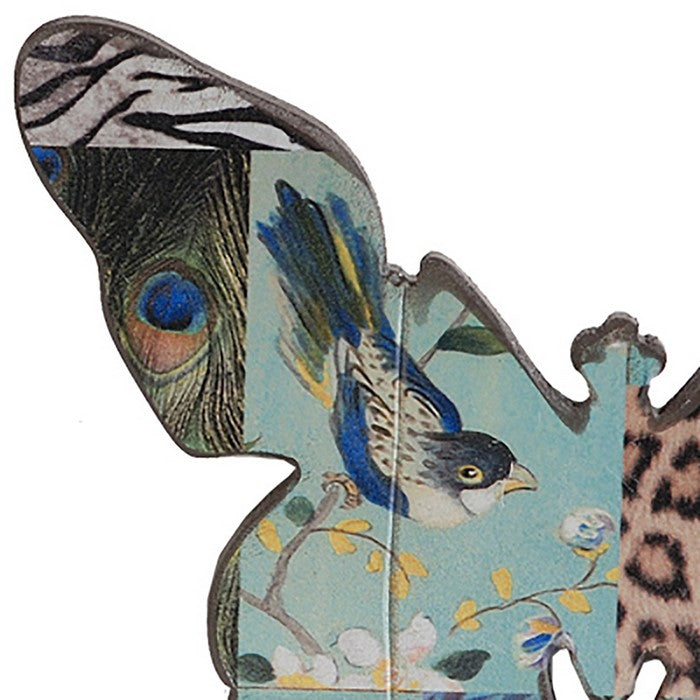 Butterfly Wall Decor with Exotic Animal Print, Set of 4, Multicolor