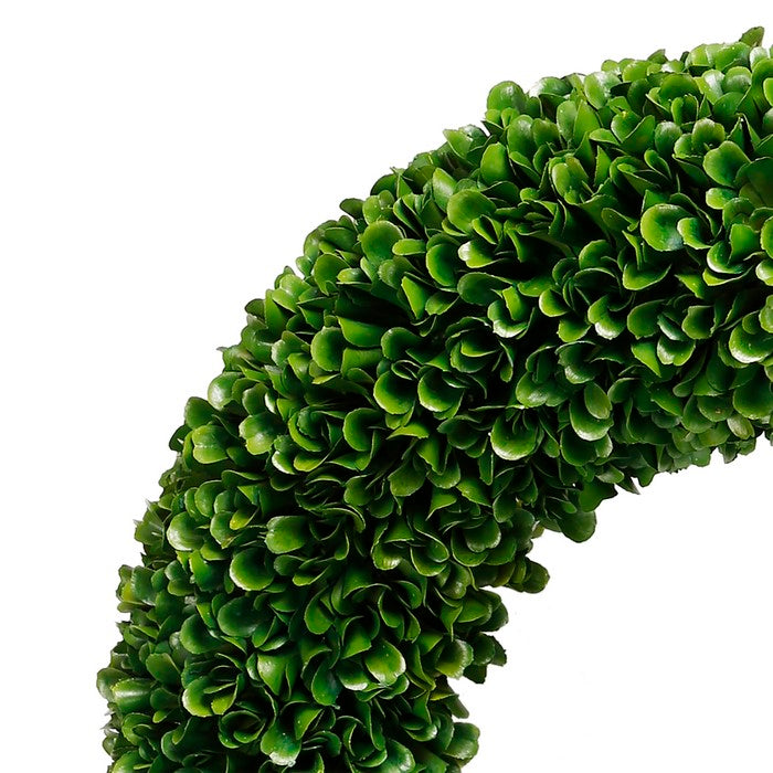 Round Faux Boxwood Plastic Wreath forDecoration, Green