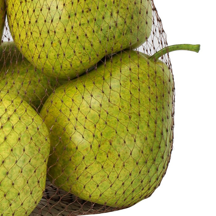 Decorative 6 Piece Artificial Pear in Plastic Net Bag, Green
