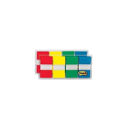 Post-it Flags, Assorted Primary Colors, .94 in. Wide, 80/On-the-Go Dispenser, 2 Dispensers/Pack, (680-RYGB2)