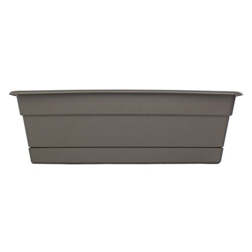 Bloem DCBT18-60 Dura Cotta Plant Window Box, 18-Inch, Peppercorn