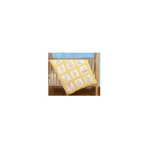 Stamped White Nursery Quilt Blocks 9"X9" 12/Pkg-Baby Ducks