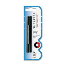 Sheaffer Classic Fountain Pen Ink Cartridges, Black, 5-Pack (96330)