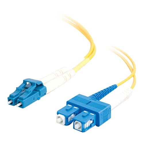 C2G 26260 C2G/Cables to Go LC-SC 9/125 OS2 Duplex Single-Mode PVC Fiber Optic Cable, Yellow (6.6 Feet/2 Meters)