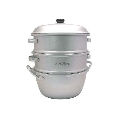 10 inch 3-Tier Aluminum Steamer by Wok Shop