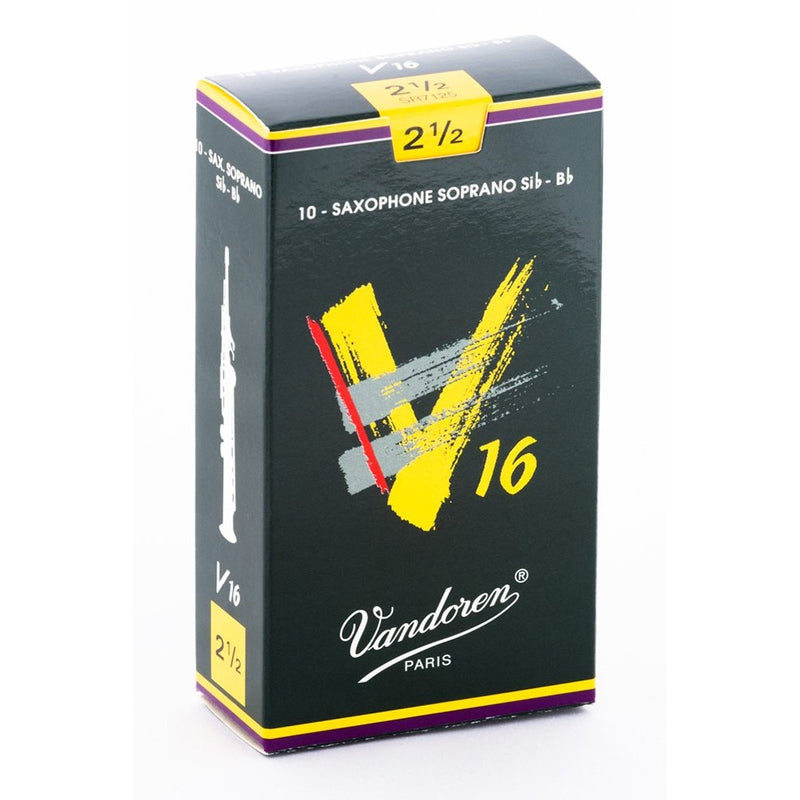 Vandoren SR7125 Soprano Sax V16 Reeds Strength 2.5; Box of 10