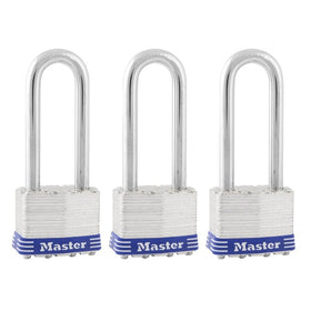 Master Lock Padlock, Laminated Steel Lock, 1-3/4 in. Wide, 1TRILJ (Pack of 3-Keyed Alike)