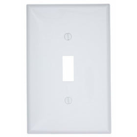 Leviton PJ1-W 1-Gang Toggle Switch Wallplate, Midway Size, White