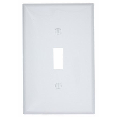 Leviton PJ1-W 1-Gang Toggle Switch Wallplate, Midway Size, White