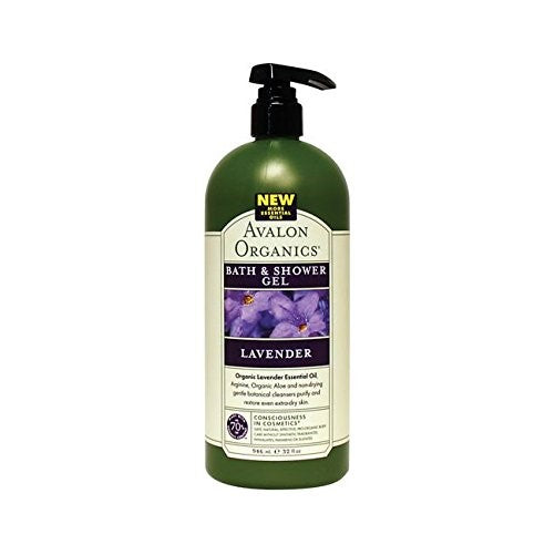 Avalon Organics Bath & Shower Gel, Nourishing Lavender, 32 Fluid Ounce