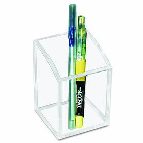 Kantek AD20 Acrylic Pencil Cup, 2 3/4 x 2 3/4 x 4, Clear