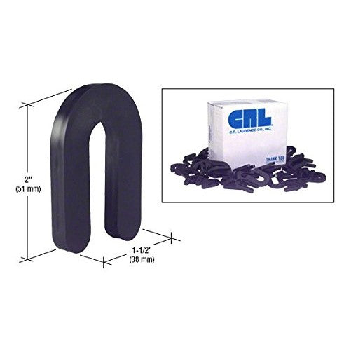 Black 1/4" x 2" Plastic Horseshoe Shims Pack of 100