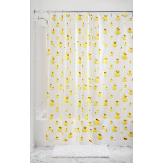 InterDesign PVC Free Waterproof Ducks Shower – Bathroom Curtain - Yellow/Orange – 72” x 72”