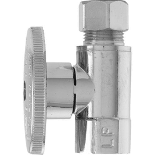 Keeney 2055PCLF 3/8-Inch FIP by 3/8-Inch O.D. Lead Free Quarter Turn Straight Valve, Chrome