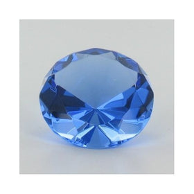 Mother's Day Special: Blue Glass Crystal Diamond Shaped Paperweight 2.25"