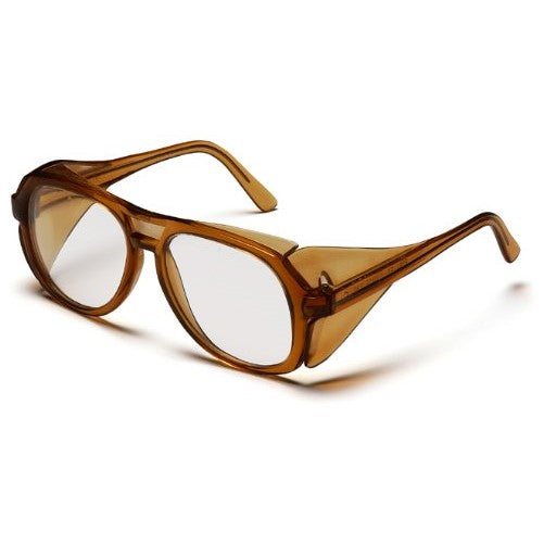 Pyramex Monitor Safety Glasses, Caramel Frame with Clear Lens