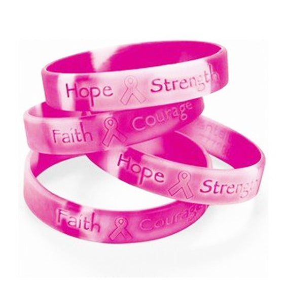 Lot Of 48 Pink Ribbon CamoBreast Cancer Awareness Bracelets