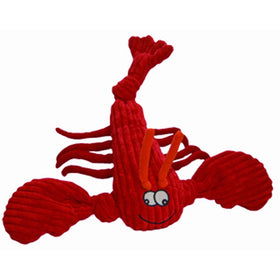 HuggleHounds Plush Corduroy Durable Knottie Lobsta Dog Toy, Large