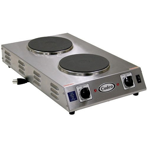 Cadco CDR-2CFB Space Saver Double Cast Iron 120-Volt Hot Plate