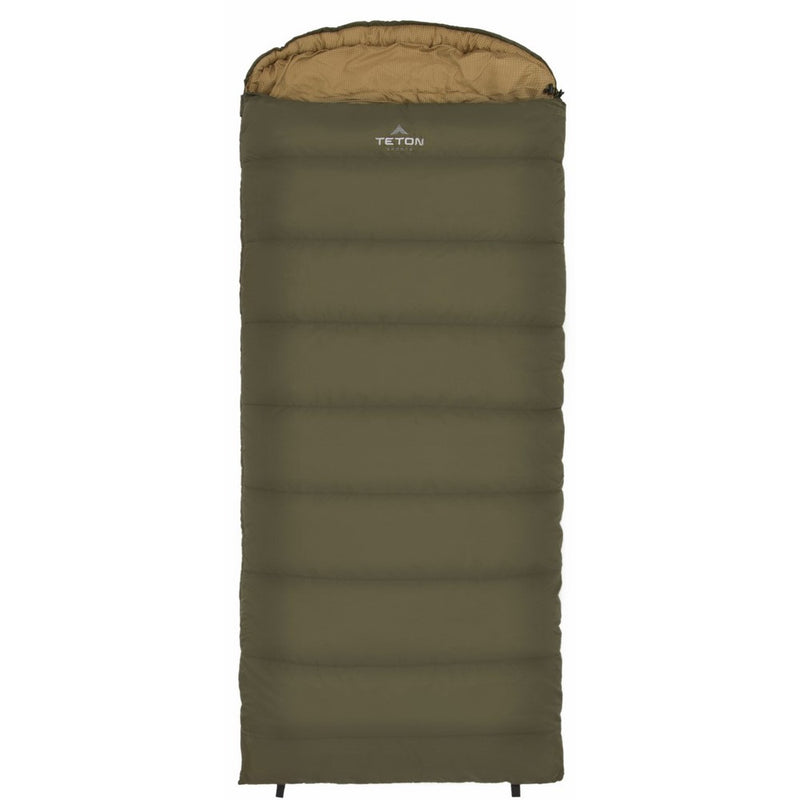 Teton Sports Celsius Regular -18C/0F Sleeping Bag; 0 Degree Sleeping Bag Great for Cold Weather Camping; Lightweight Sleeping Bag; Hiking, Camping; Green, Right Zip