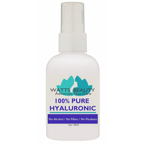 Anti Aging Wrinkle Serum of 100% Pure Hyaluronic Acid for Face - No Drying Alcohol, No Parabens, Vegan & USA - HA Is Not a Harsh Acid, HA is a Plumping Moisturizer That Decreases with Age