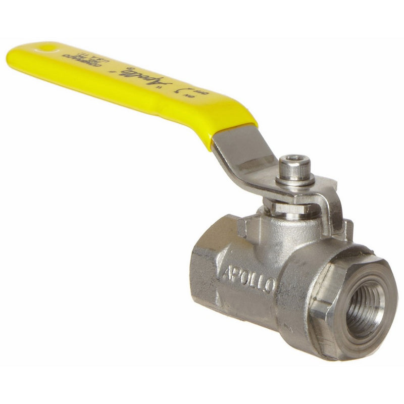 Apollo 76F-100-A Series Stainless Steel Ball Valve, Two Piece, Inline, Lever, 1/4" NPT Female