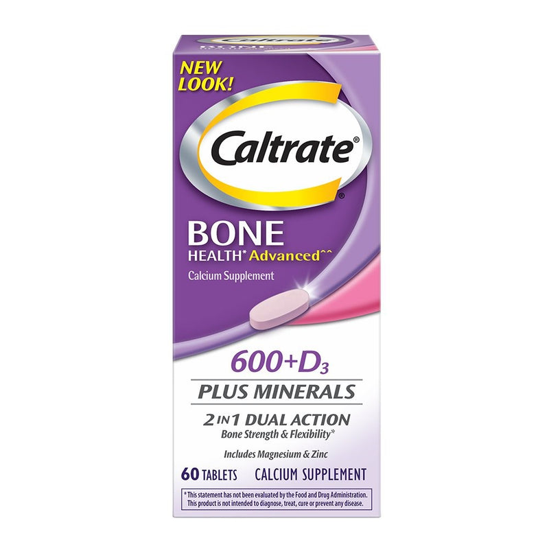 Caltrate 600D3 Plus Minerals (60 Count) Calcium & Vitamin D3 Supplement Tablet, 600 mg