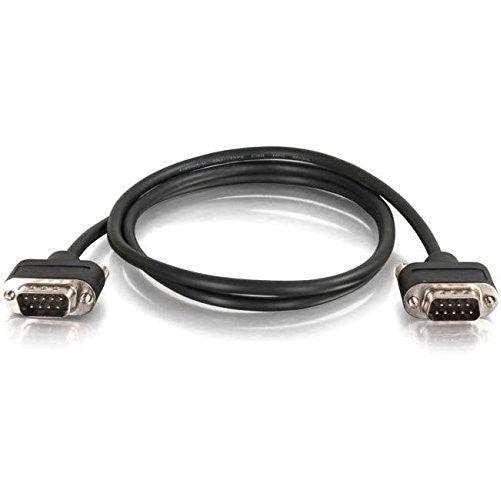 C2G 52165 Serial RS232 DB9 Null Modem Cable with Low Profile Connectors M/M, In-Wall CMG-Rated, Black (3 Feet, 0.91 Meters)