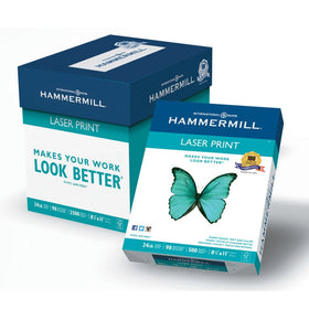 Hammermill Paper, Laser Print Poly Wrap, 24lb, 8.5 x 11, Letter, 98 Bright, 2500 sheets/5 ream Case, (104640C) Made In The USA