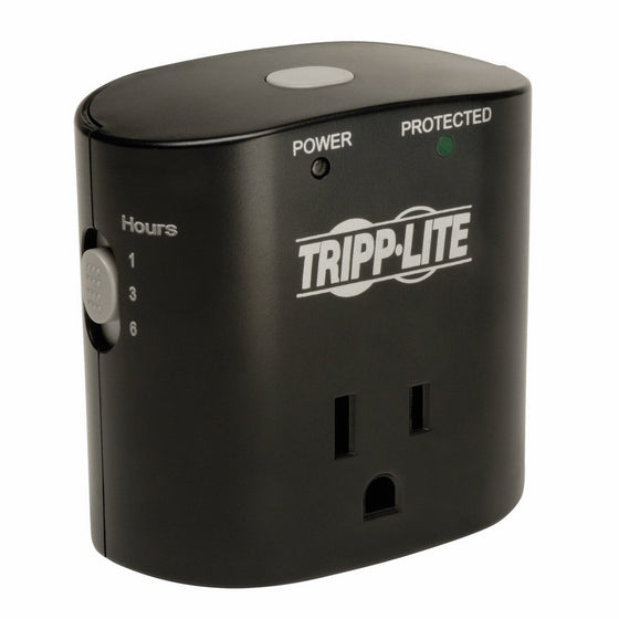 Tripp Lite 1 Outlet Portable Surge Protector Power Strip, Direct Plug In, Timer, $5,000 INSURANCE (SK10TG)