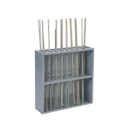 Durham 367-95 Sturdy Steel Threaded Rod Rack, 18 Compartments, 6-7/8" Length x 24-1/8" Width x 24" Height, Gray Powder Coat Finish