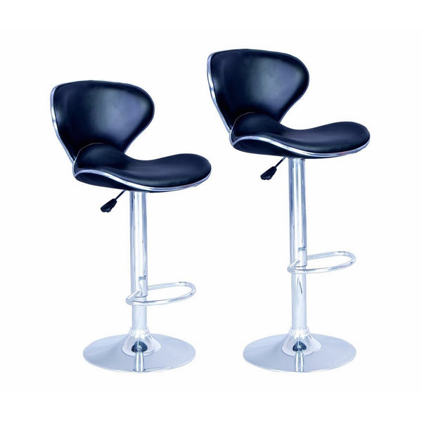 New Modern Adjustable Synthetic Leather Swivel Bar Stools Chairs-Sets of 2