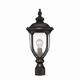 Acclaim 2217BC Laurens Collection 1-Light Post Mount Outdoor Light Fixture, Black Coral