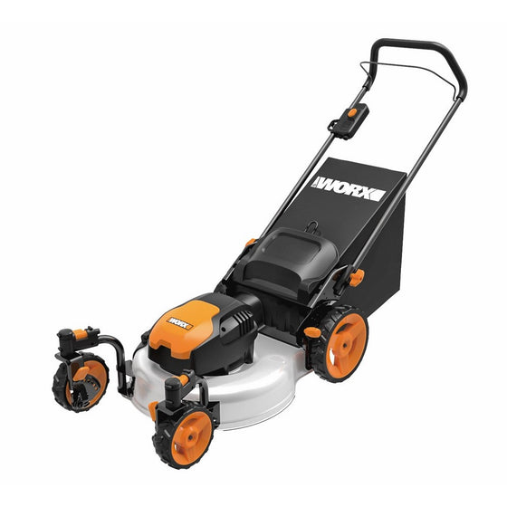 WORX WG719 13 Amp Caster Wheeled Electric Lawn Mower, 19-Inch