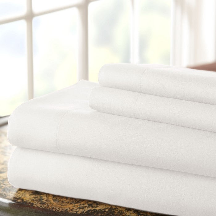 Lanester 4 Piece Deep Pocket California King Size Sheet Set The Urban Port, White