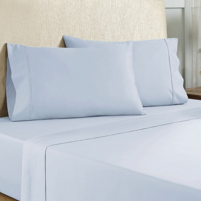 Como 4 Piece 1800 Thread Count Queen Size Cotton Sheet Set The Urban Port, Light Blue