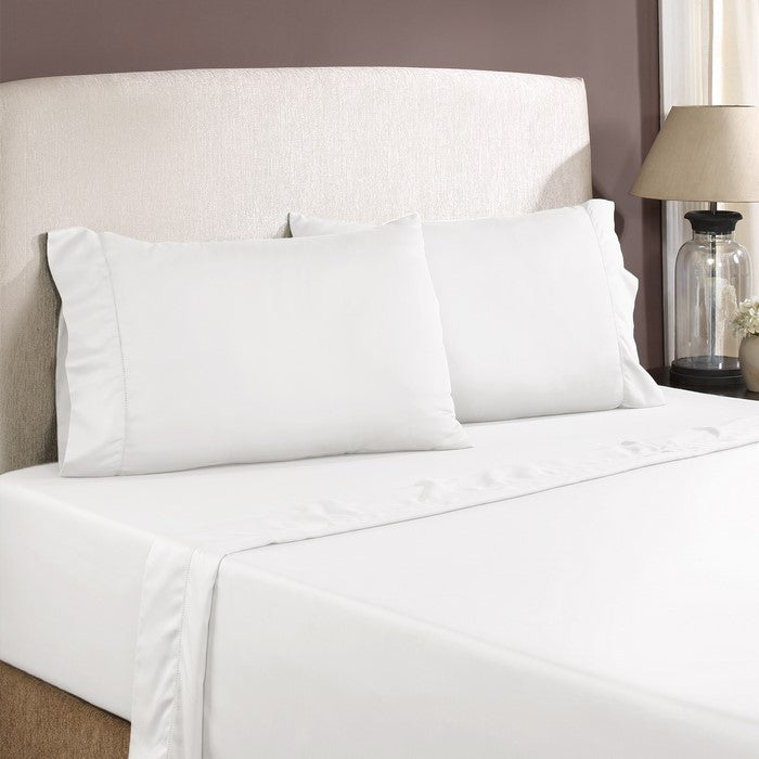 Nancy 4 Piece 1200 Thread Count King Size Cotton Sheet Set The Urban Port, White